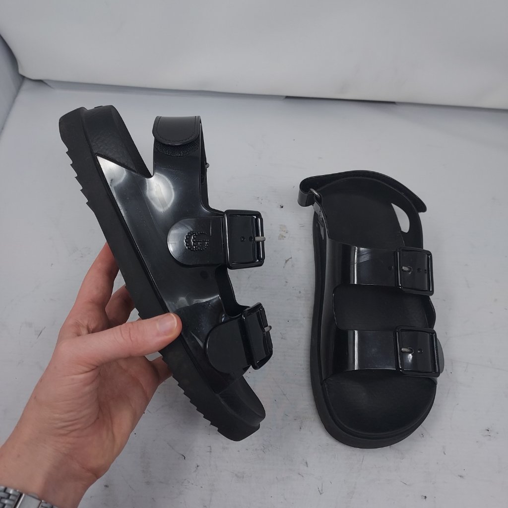 Gucci Isla Womens Black Rubber Strappy Gg Dad Sandal